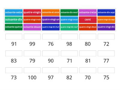 chiffres 70 - 100