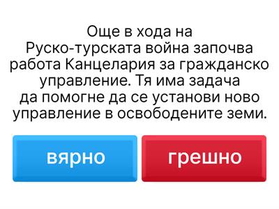 Изграждане на Княжество България (1877 - 1879) - История 7 клас