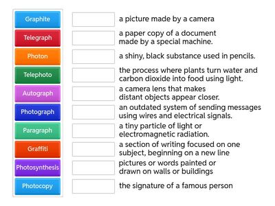 Graph/Photo Root Word, Prefix, Suffix Practice
