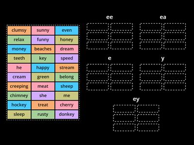 7. Read and sort ee words