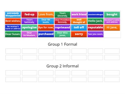 L2 Letters - Frmal or Informal terms