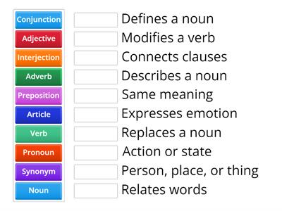 English Vocabulary Match-Up