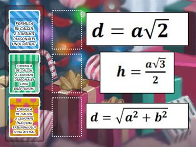 FORMULE DE CALCUL DEMONSTRATE CU TEOREMA LUI PITAGORA