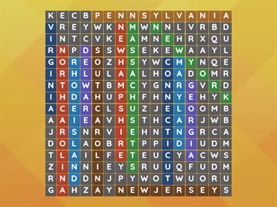 13 Colonies Wordsearch