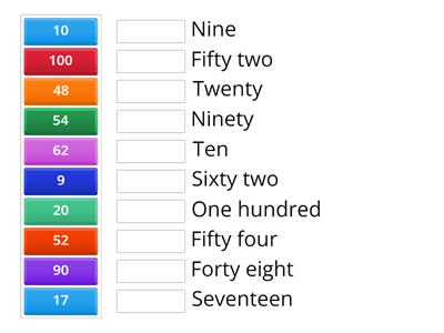 Words and numbers matching