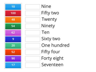 Words and numbers matching
