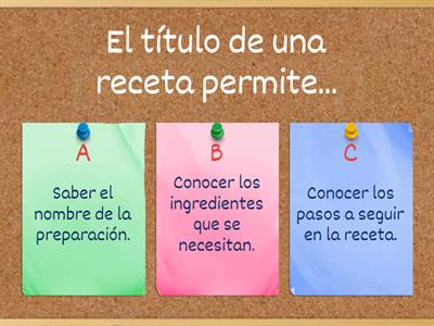 Texto instructivo: la receta.