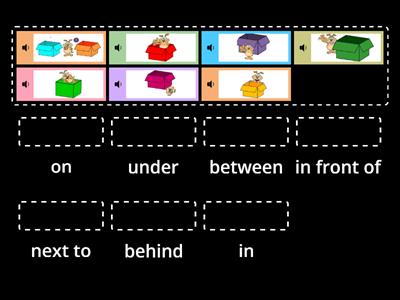 III° Match Prepositions in, on, under, behind, in front of, next to, between