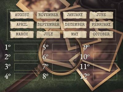 PUT THE MONTHS OF THE YEAR IN THE CORRECT ORDER.