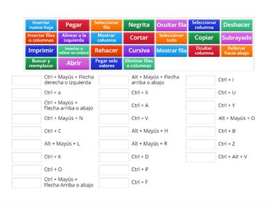 Atajos de Hoja de calculo