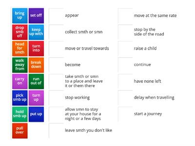 Focus 3 U3.6 phrasal verbs matching