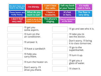 HS 3 L14 - will for decisions: match the problem and solution