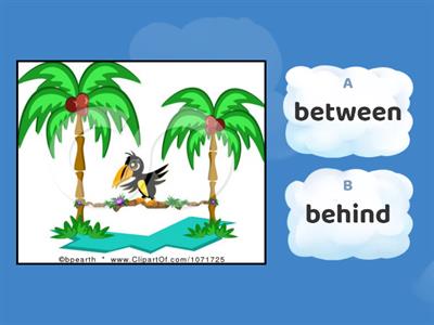 Between, behind