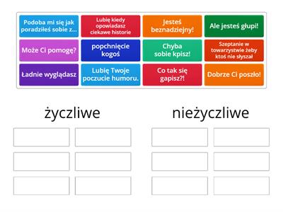 Zachowania życzliwe - sortowanie 