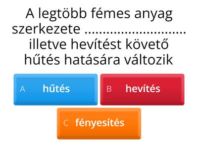 Hőkezelések kiegészítős