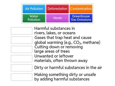 Environmental problems. 7 grade, Excel
