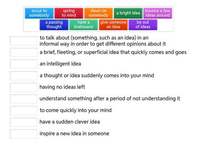 Roadmap C1, Unit 3A, Vocabulary on ideas
