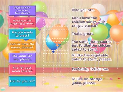 Ordering the food Life Vision A1/A2