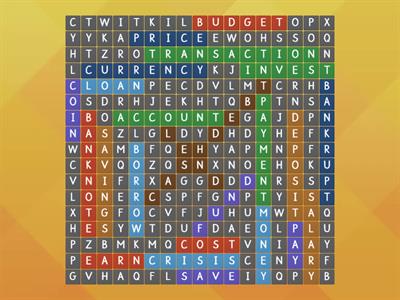 Wordsearch - Finances