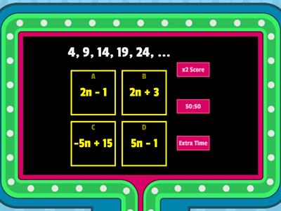  FHS maths Arithmetic Sequences (gameshow)