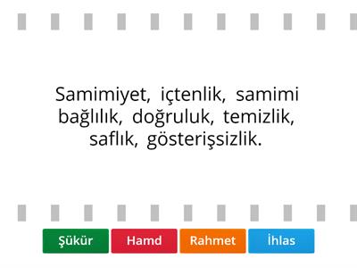 4. Kur'an Kavramlarını Oğreniyorum: Hamd, Şükür, Rahmet, ihlas