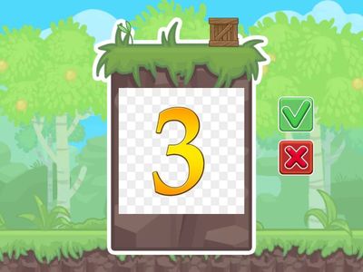 Đếm số lượng con vật trong mỗi ô, đọc số và chọn dấu tích phù hợp với số lượng con vật vừa đếm được