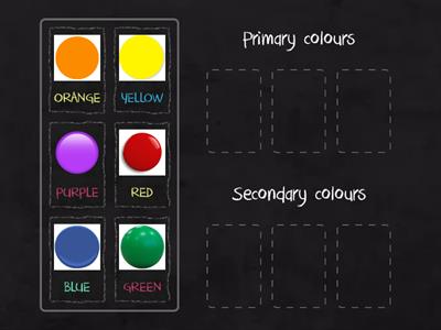 Primary and secondary colours