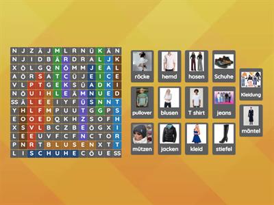 Kleidung (поиск слов)