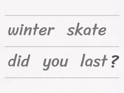 past simple word order