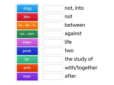 Prefixes and Suffixes