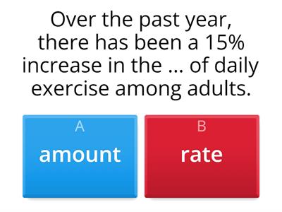 Complete IELTS 6.5 Unit 3 - Graphs vocab (Rate, number, level, quantity)