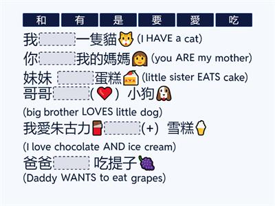 Cantonese 3 Activity 5 - Sentence Construct