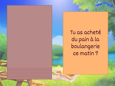 Questions Alimentation - passé composé