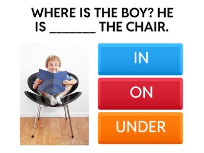 PREPOSITIONS IN - ON - UNDER 