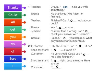 Making requests and offers