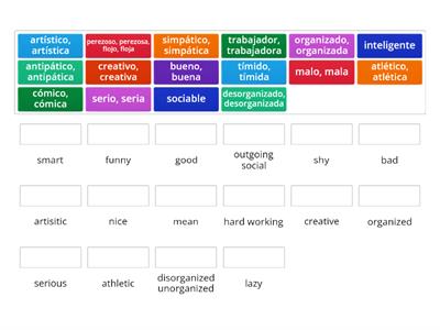 Adjectives 2 Personality Match