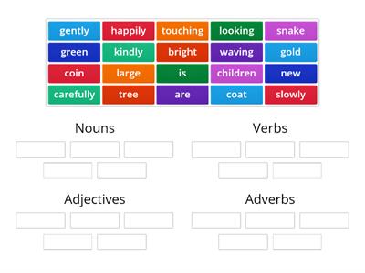 word classes sorting activities