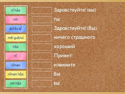 HSK1 1 урок слова пиньинь-перевод