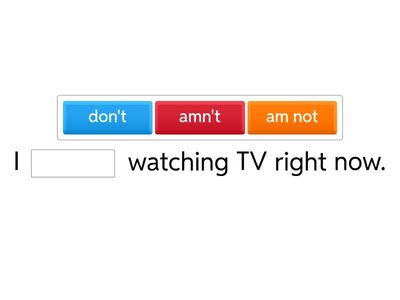 Present Continuous negative