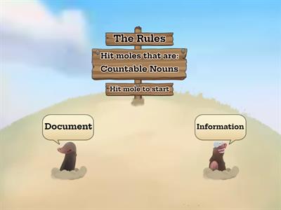 Countable nouns; whac-a-mole! 