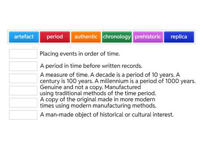 History key words and definitions