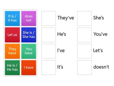 Contractions - writing