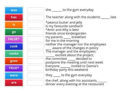 Subject Verb Agreement (MATCH)