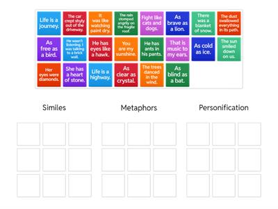  Similes, Metaphors and Personification