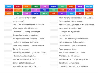 CAL - Match up homophones