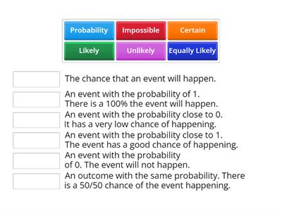  Probability Match up