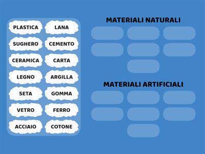  QUALI MATERIALI SONO NATURALI E QUALI ARTIFICIALI? Maestra Assunta