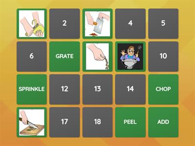 COOKING VERBS MEMORY GAME