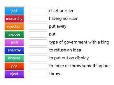 Root Practice (ject, pos, arch)