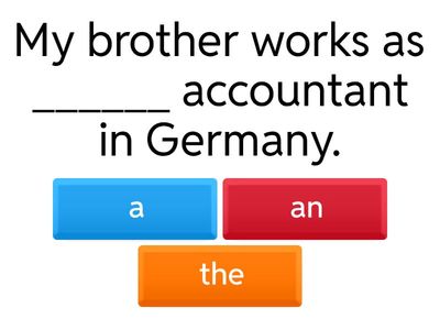 Articles ( a , an ,the )